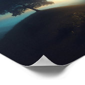 eenzame boom onder de Sterrennacht Poster (Hoek)