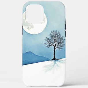 Eenzame Boom: Serene Volle Maan Stilte Kunst Case-Mate iPhone Case