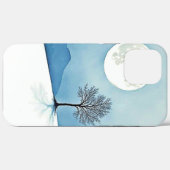 Eenzame Boom: Serene Volle Maan Stilte Kunst Case-Mate iPhone Case (Achterkant (horizontaal))