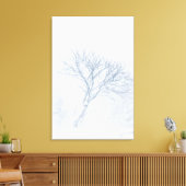 Eenzame boom tijdens het sneeuwstorm in de winter canvas afdruk (Insitu (Woonkamer))