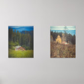 Eenzame boshutten onder de bergen muurkunst sets (Voorkant)