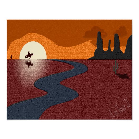 eenzame cowboy-poster perfect poster (Voorkant)