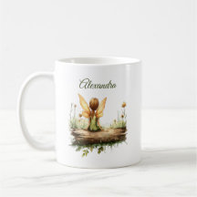 Eenzame fee Zittend op een Log