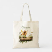 Eenzame fee Zittend op een Log Tote Bag (Achterkant)