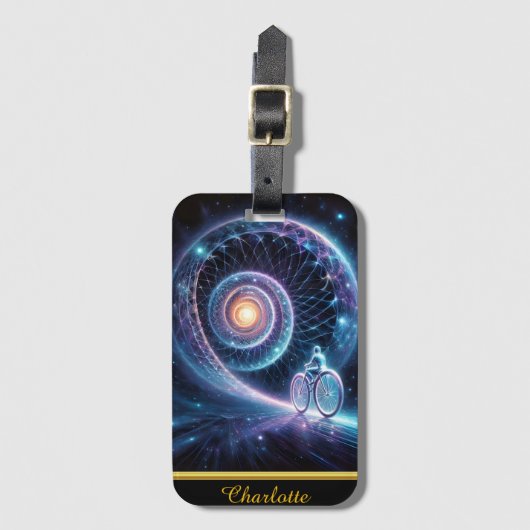 Eenzame fietstochten bagagelabel (Voorkant (verticaal))