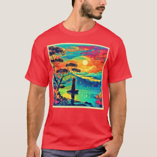 Eenzame figuur bij zonsondergang t-shirt