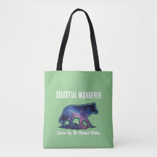Eenzame Galaxy Wolf Silhouet Tote Bag