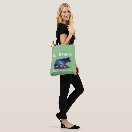 Eenzame Galaxy Wolf Silhouet Tote Bag (Op model)