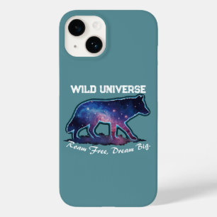 Eenzame Galaxy Wolf Silhouet (wild heelal) Case-Mate iPhone 14 Hoesje