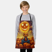 Eenzame gevangeniszombie zit omringd door pompoene schort (Gedragen)