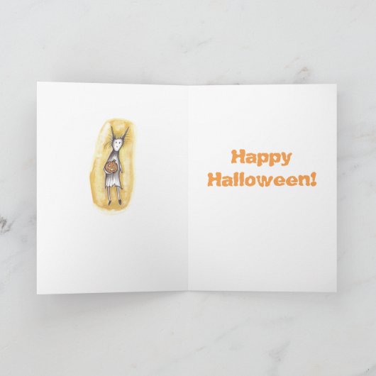 Eenzame Ghoul met pompoen Kaart (Binnen)