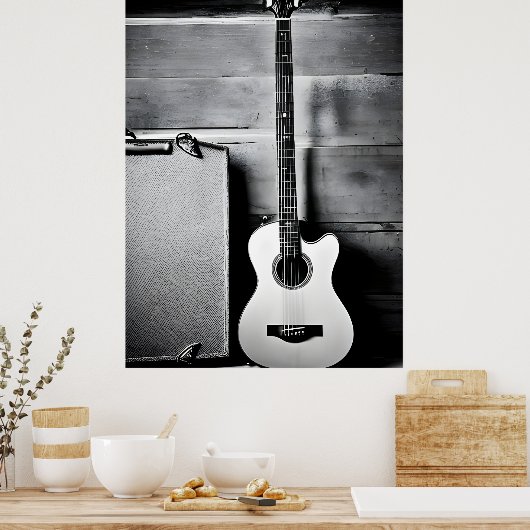 Eenzame gitaar poster (Keuken)
