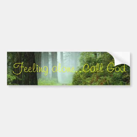 eenzame god bumpersticker (Voorkant)