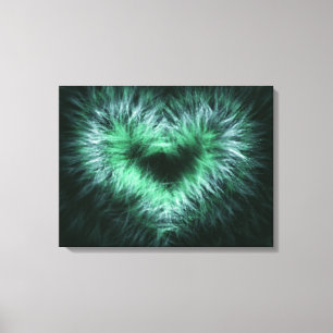 Eenzame hart Abstract Art Wrapped Canvas Print