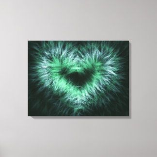 Eenzame hart Abstract Art Wrapped Canvas Print