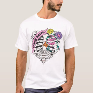 Eenzame hart skelet Anti Valentine T-shirt