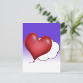 Eenzame hartballon briefkaart (Staand voorkant)