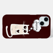 Eenzame harten Kat Gepersonaliseerde Spraak Bubbel Case-Mate iPhone Case (Achterkant (horizontaal))