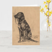 Eenzame Hond met zijn eigen riem, Sympathy Pet Kaart (Gele Bloem)