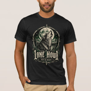 Eenzame Huil Gothische Wolf Volle Maan Wild van Ha T-shirt