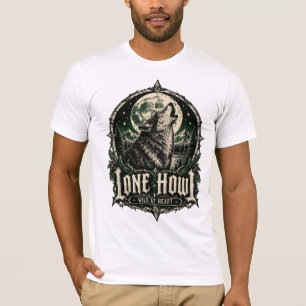 Eenzame Huil Gothische Wolf Volle Maan Wild van Ha T-shirt