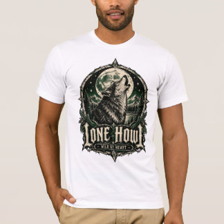 Eenzame Huil Gothische Wolf Volle Maan Wild van Ha T-shirt