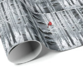 Eenzame kardinaal in een berkenbos cadeaupapier (Rol Hoek)