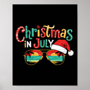 Eenzame kerst in juli zomer Kerstmis strandvakanti Poster