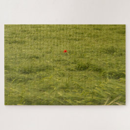 Eenzame klaproos in groen veld - Zeer moeilijk Legpuzzel