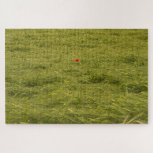 Eenzame klaproos in groen veld - Zeer moeilijk Legpuzzel