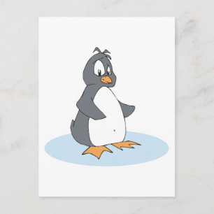 eenzame kleine pinguïn briefkaart