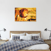 Eenzame Leeuw Canvas Afdruk (Insitu (Slaapkamer))