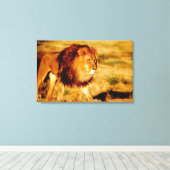 Eenzame Leeuw Canvas Afdruk (Insitu (Houten vloer))
