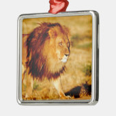 Eenzame Leeuw Metalen Ornament (Links)