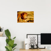 Eenzame Leeuw Poster (Thuiskantoor)