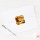 Eenzame Leeuw Vierkante Sticker (Envelop)