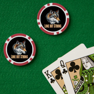 Eenzame maar sterke wolf poker chips