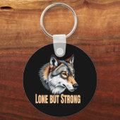 Eenzame Maar Sterke Wolf Sleutelhanger (Voorkant)