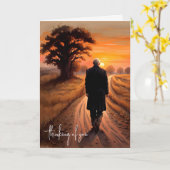 Eenzame Man Wandelen Vuil Pad Denken aan jou Kaart (Gele Bloem)