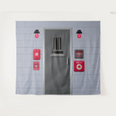 eenzame opsluiting krankzinnige asielachtergrond wandkleed (Voorkant (horizontaal))