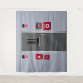 eenzame opsluiting krankzinnige asielachtergrond wandkleed (Voorkant)