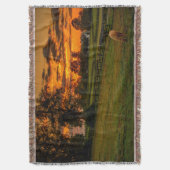 Eenzame paard bij zonsondergang deken (Voorkant Verticaal)