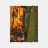Eenzame paard bij zonsondergang fleece deken (Voorkant)