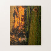 Eenzame paard bij zonsondergang legpuzzel (Verticaal)