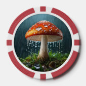 Eenzame paddenstoel in een zware regen poker chips (Voorkant)
