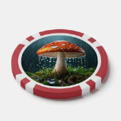 Eenzame paddenstoel in een zware regen poker chips (Enkel)