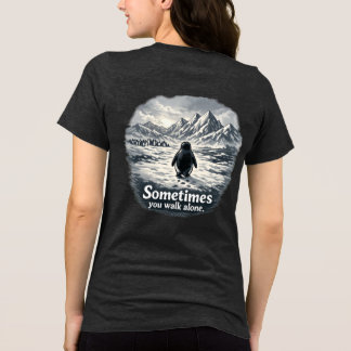 Eenzame Pinguïn op Ijsachtige Horizon Tri-Blend Shirt
