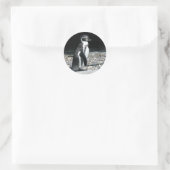 Eenzame Pinguïn Ronde Sticker (Tas)