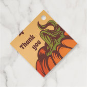 Eenzame pompoen op het veld. De herfst verlaat her Bedankjes Labels (Voorkant)