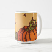 Eenzame pompoen op het veld. De herfst verlaat her Koffiemok (Voorkant rechts)